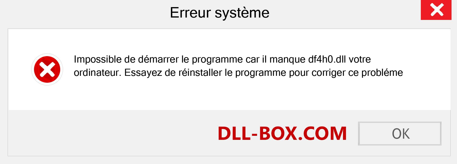 Le fichier df4h0.dll est manquant ?. Télécharger pour Windows 7, 8, 10 - Correction de l'erreur manquante df4h0 dll sur Windows, photos, images